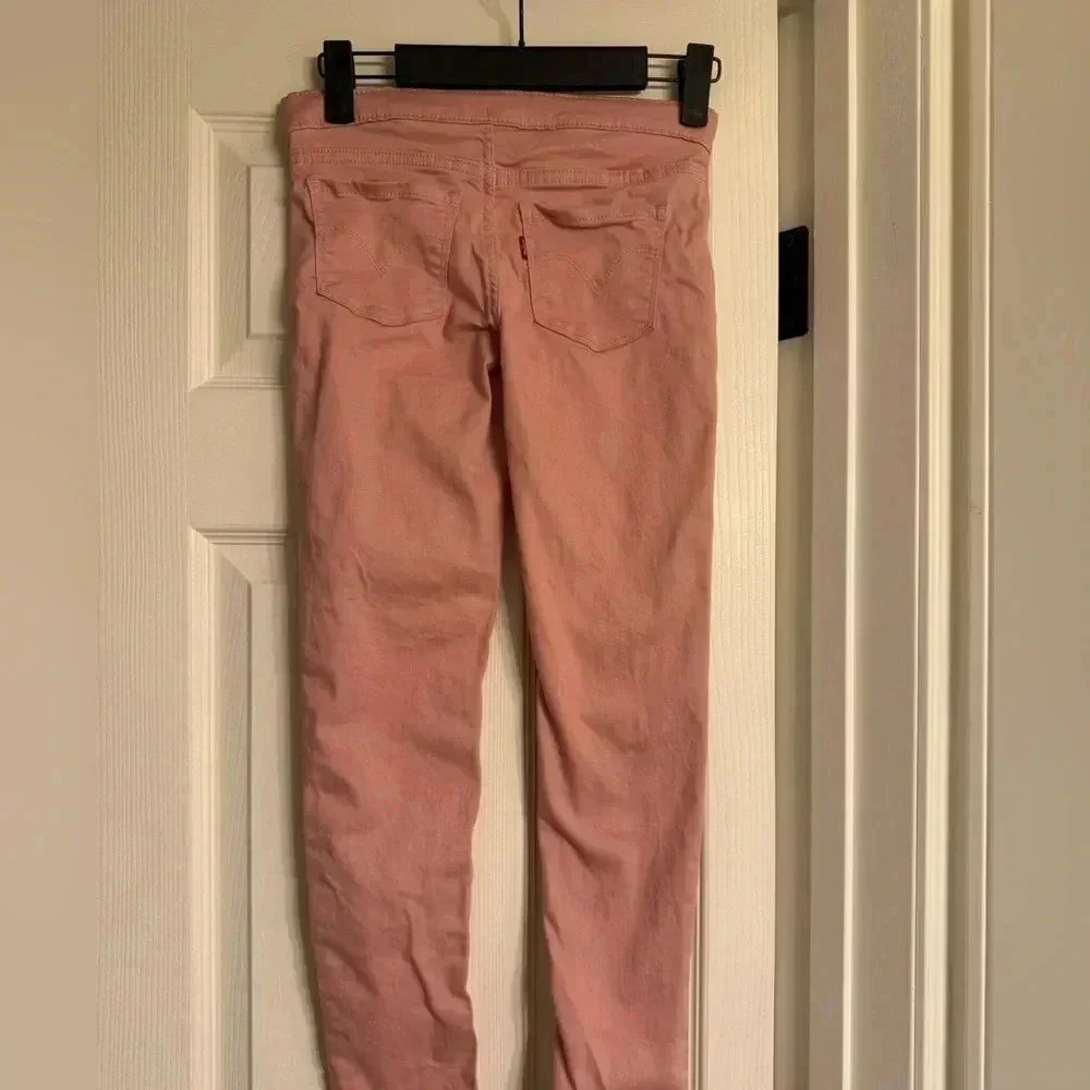 Levi's Kid's Youth Girl's Pink Cropped Denim Leggings Jeggings Skinny Jeans 10